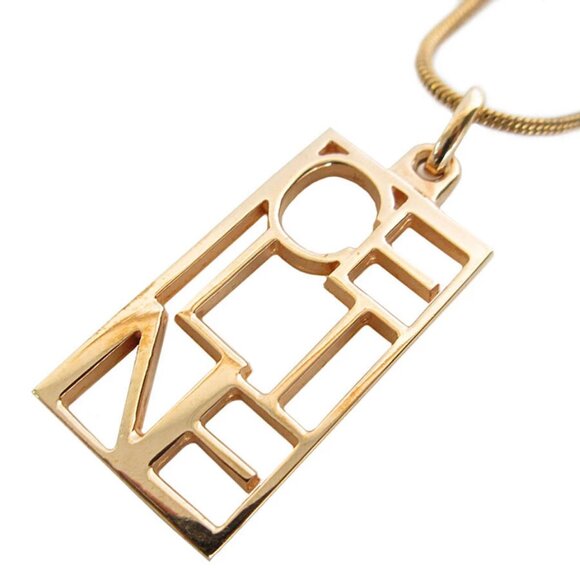 Auth CELINE Necklace Pink gold metal s0570a - Picture 1 of 8